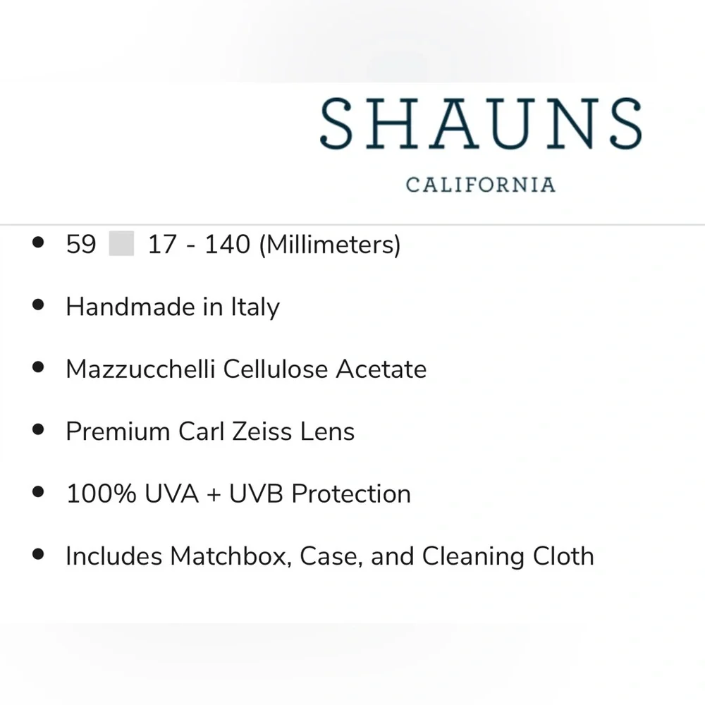 NIB Shauns of California ‘Skye’ Sunglasses - Picture 5 of 10